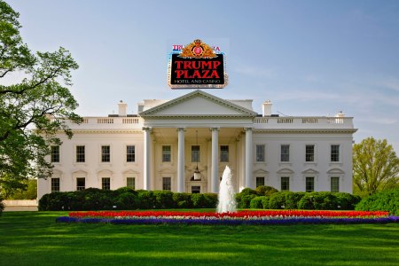 1792, Washington, DC, USA --- The White House as seen from Pennsylvania Avenue. The White House was built from the design submitted by Irishman James Hoban. The corner stone was laid on October 13, 1792. The footings for the main residence were dug by slaves and much of the work was performed by immigrants not yet citizens. John Adams was the first president to take residence in the White House on November 1, 1800. --- Image by © William Manning/Corbis
